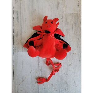 Vintage miniature red plush‎ devil Halloween home decor stuffed animal
